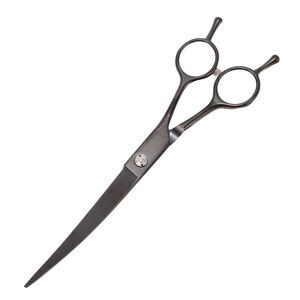 Dog Grooming Scissors Ergonomic Handle Downward Curved Clippers Black